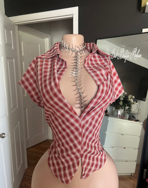INCOMING FALL- Bad Habit Plaid Top New