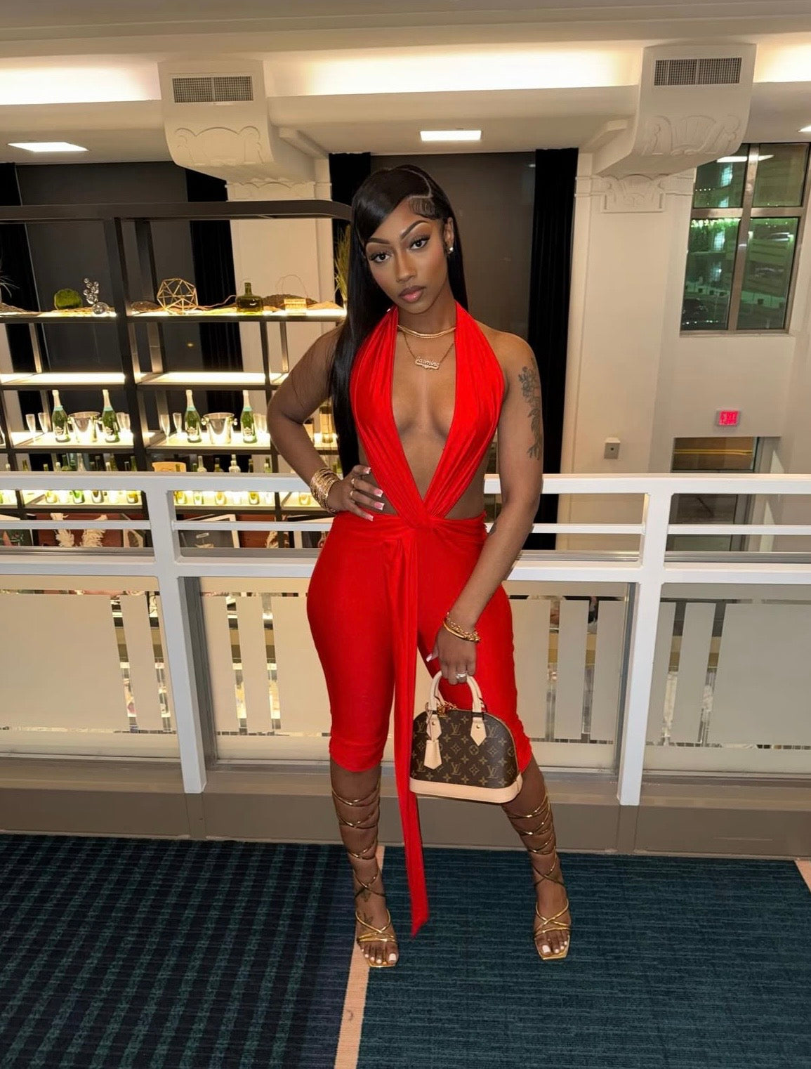 Spicy Backless Halter Romper