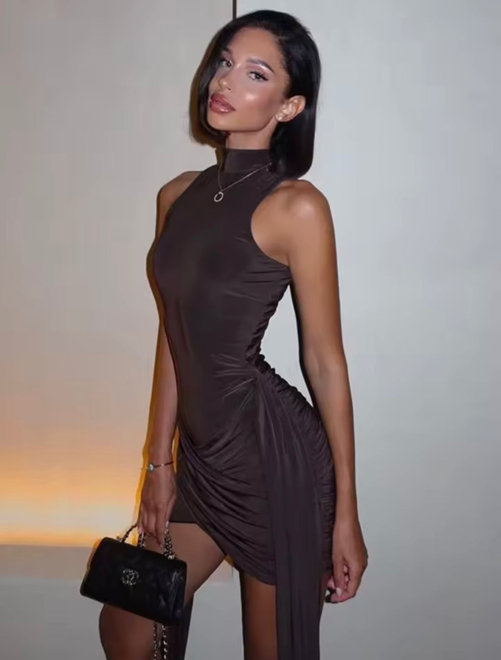 Turtleneck Mini Dress-New