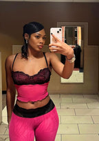 Spaghetti strap laced 2 Piece￼