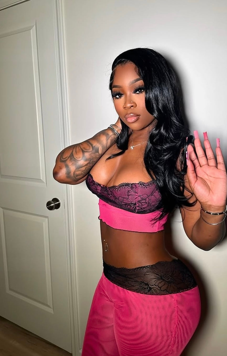 Spaghetti strap laced 2 Piece￼