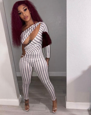 The After Hours Striped Jumpsuit