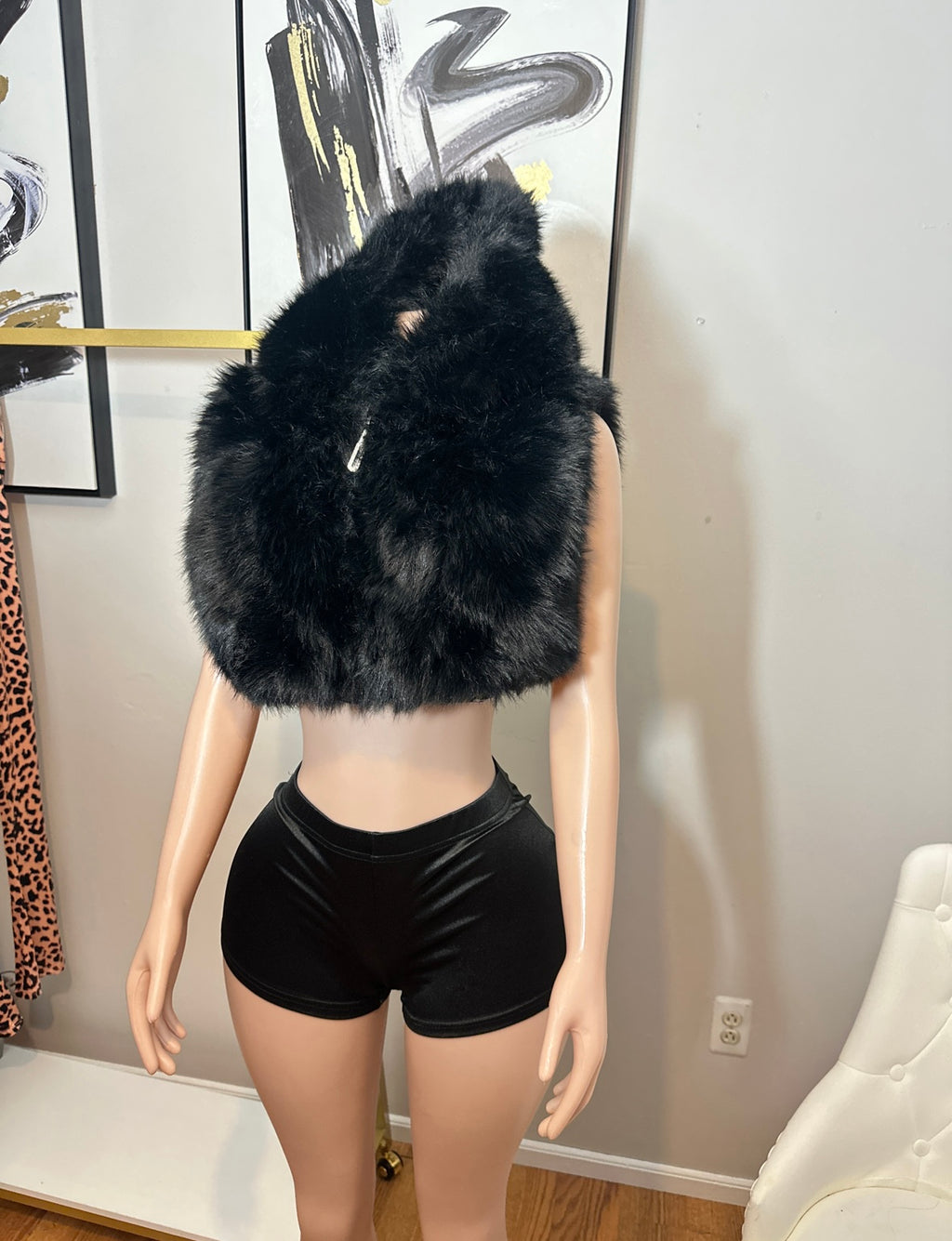 Cropped Fur Jacket