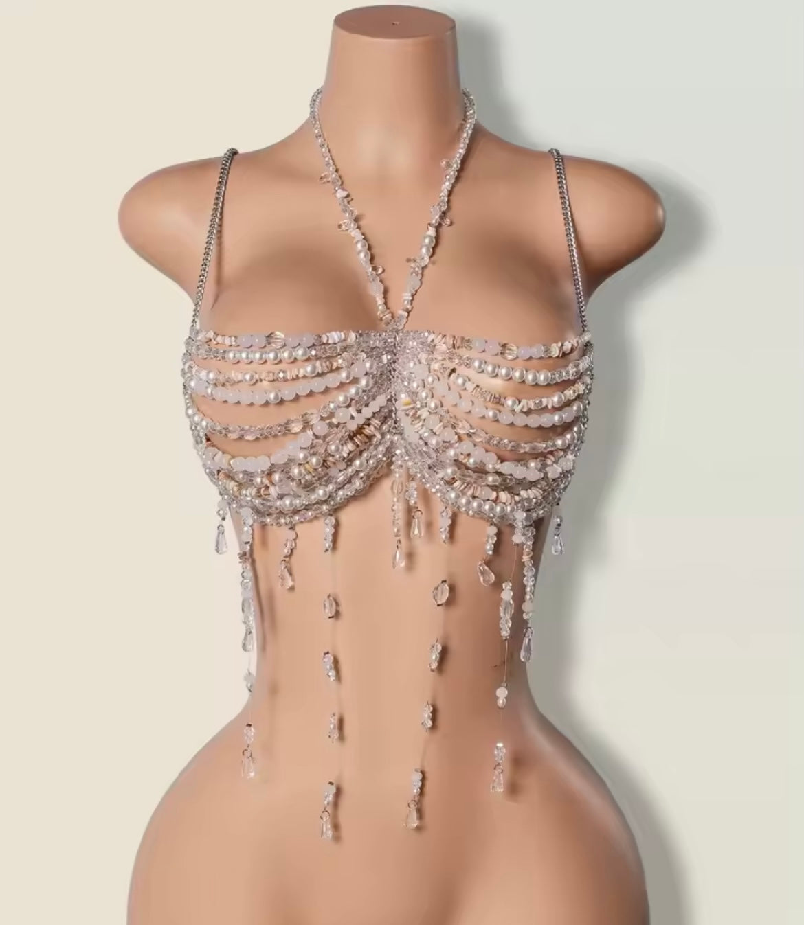 Crystal Halter Beaded Top- New Arrivals
