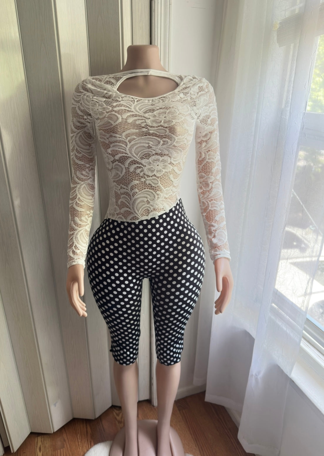 Laced Polka Romper- New Arrivals