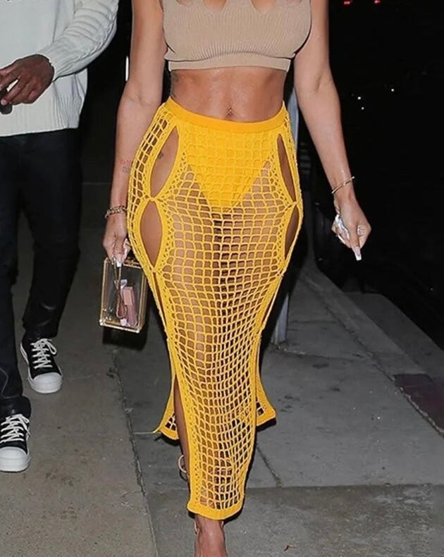 Yellow Knitted Skirt