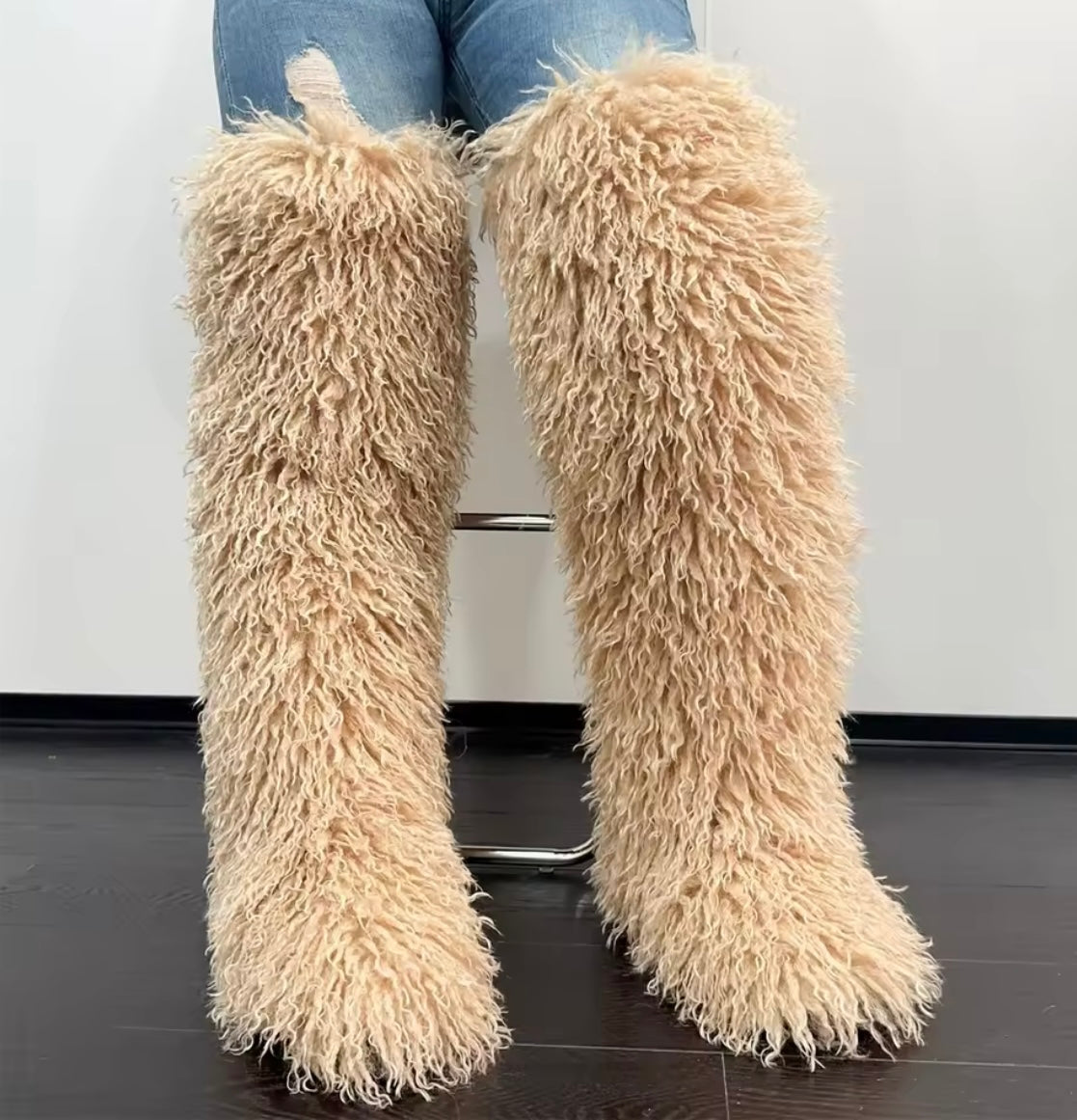 Thigh high Luxury Faux Mongolian, Fur Boots((* Pre Order*))
