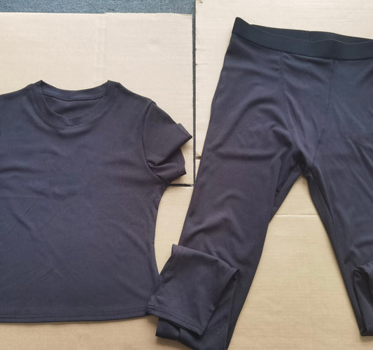 Crew Neck Short Sleeve/ Ribbed Leggings CLEAN OUT SALE!