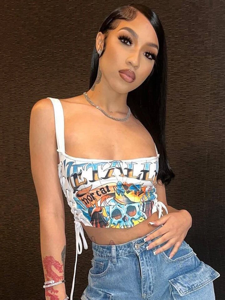 Graphic Corset Top