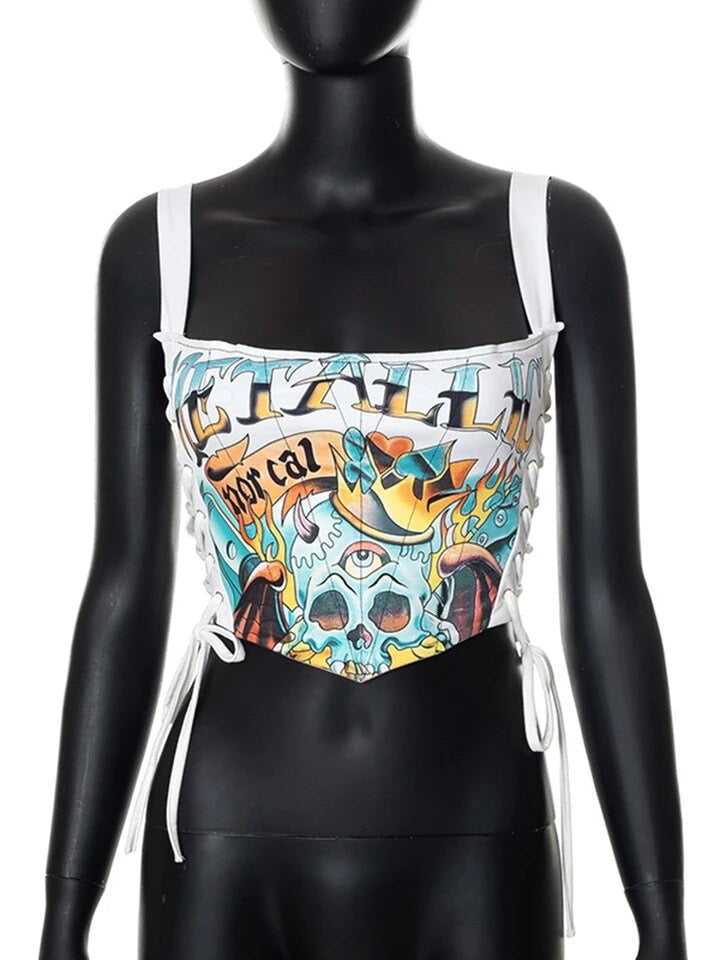Graphic Corset Top