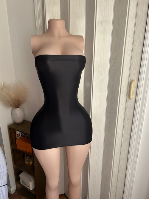 Black Silk Tube Dress- New Arrival